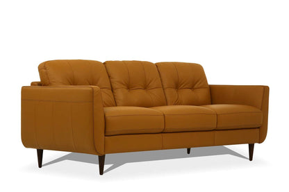 Modway Furniture 83" Luxurious Orange Leather Sofa with Elegant Black Legs - Designer Style & Ultimate Comfort - 491283-HOMEROOTS