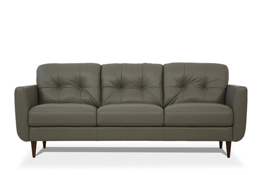 Modway Furniture 83" Luxurious Green Leather Sofa with Black Legs - Elegant Design, Comfortable Support & Tufted Detail - 491284-HOMEROOTS