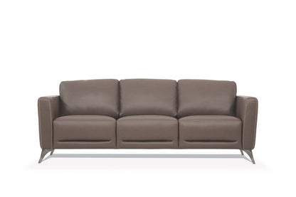 Modway Furniture 83" Taupe Leather Sofa - Luxurious Comfort with Elegant Black Legs for a Stylish Living Room Upgrade - 491285-HOMEROOTS