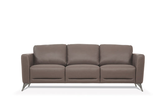 Modway Furniture 83" Taupe Leather Sofa - Luxurious Comfort with Elegant Black Legs for a Stylish Living Room Upgrade - 491285-HOMEROOTS