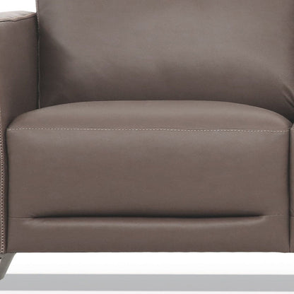 Modway Furniture 83" Taupe Leather Sofa - Luxurious Comfort with Elegant Black Legs for a Stylish Living Room Upgrade - 491285-HOMEROOTS
