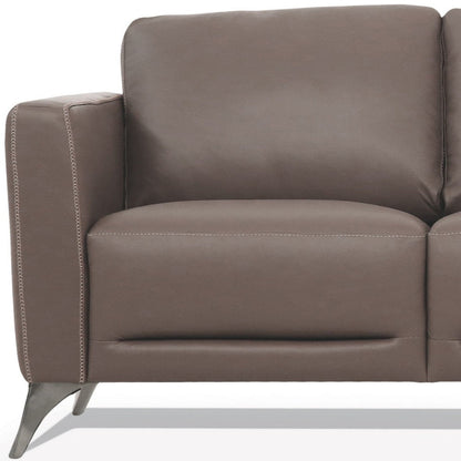 Modway Furniture 83" Taupe Leather Sofa - Luxurious Comfort with Elegant Black Legs for a Stylish Living Room Upgrade - 491285-HOMEROOTS