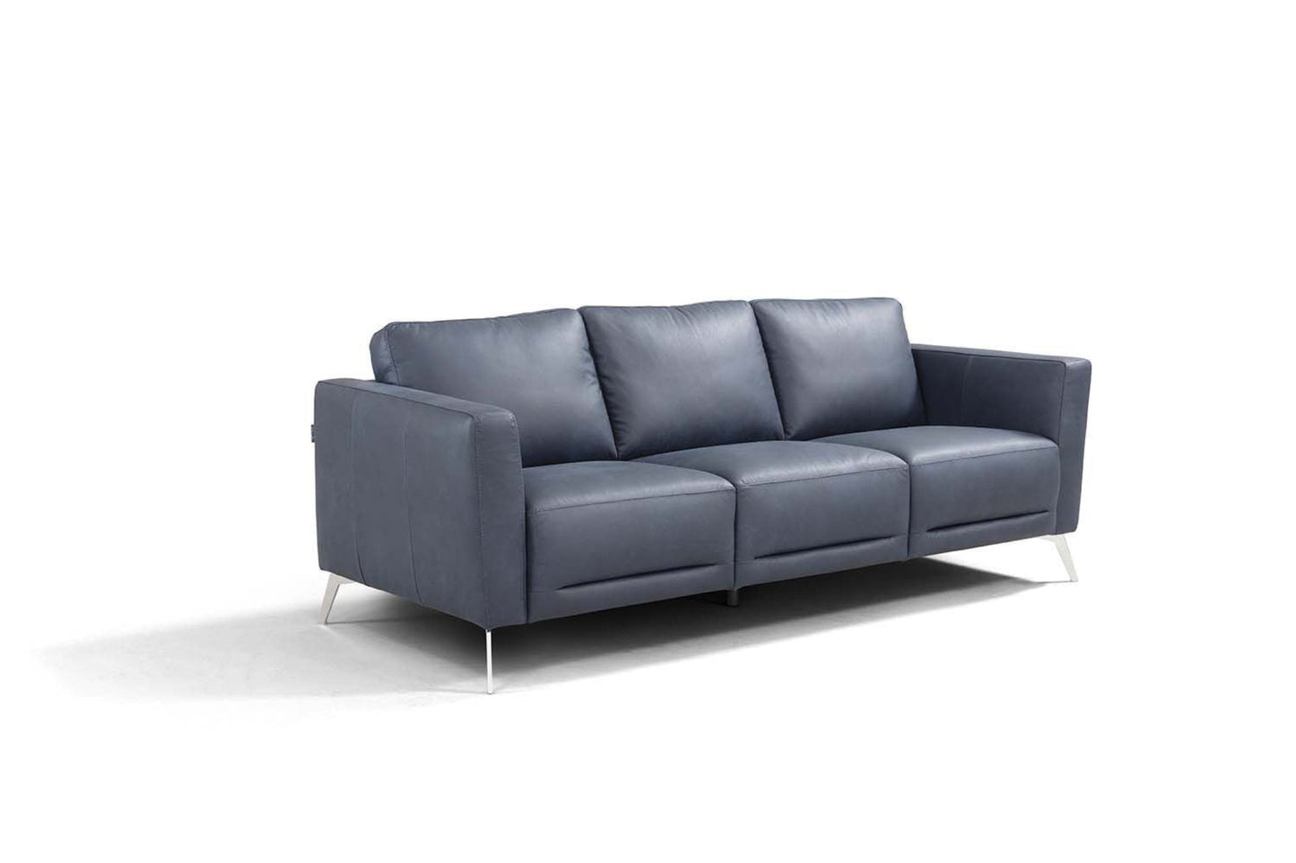 Modway Furniture 85" Luxurious Blue Leather Sofa with Black Legs – Modern Design, Superior Comfort & Style for Your Home - 491289-HOMEROOTS