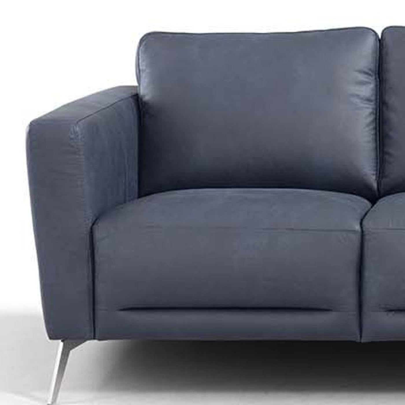 Modway Furniture 85" Luxurious Blue Leather Sofa with Black Legs – Modern Design, Superior Comfort & Style for Your Home - 491289-HOMEROOTS