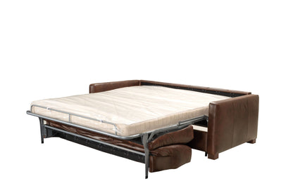 Modway Furniture 81" Brown Leather Sleeper Sofa - Luxurious Comfort, Modern Design with Black Legs & Tufted Detail - 491296-HOMEROOTS