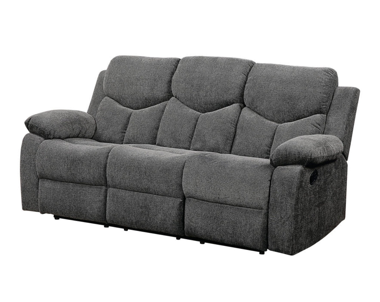Modway Furniture 82" Gray Chenille Reclining Sofa - Luxurious Comfort with Black Legs, Perfect for Stylish Living Rooms! - 491322-HOMEROOTS
