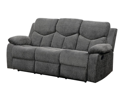 Modway Furniture 82" Gray Chenille Reclining Sofa - Luxurious Comfort with Black Legs, Perfect for Stylish Living Rooms! - 491322-HOMEROOTS