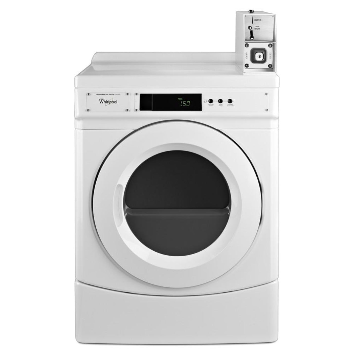 WHIRLPOOL27" Commercial Electric Front-Load Dryer Featuring Factory-Installed Coin Drop with Coin Box White - CED9150GW-KT