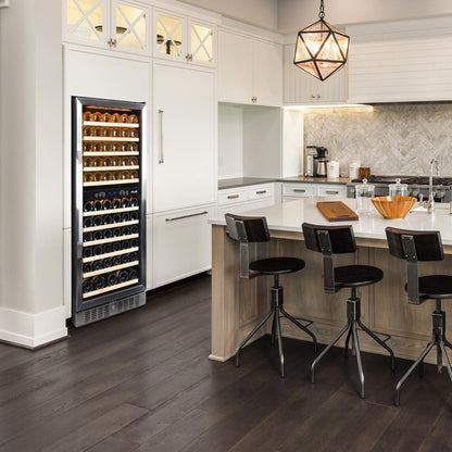 Newair - 27” 116-Bottle Dual-Zone Built-in Stainless Steel Wine Cooler AWR-1160DB