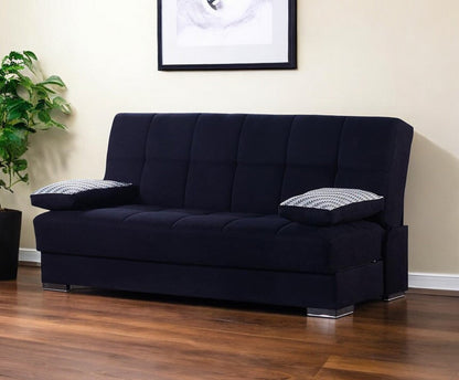 Modway Furniture 75" Chenille Sleeper Sofa with Armless Design, Toss Pillows & Stylish Brown Legs for Modern Living - 518146-HOMEROOTS