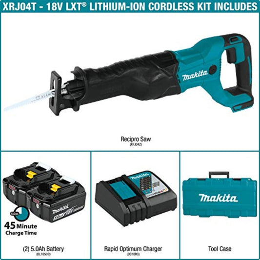 Makita XRJ04T 18V LXT Lithium-Ion Cordless Recipro Saw Kit (5.0Ah) - XRJ04T-HIDDEN