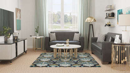 Modway Furniture 84" Black Faux Leather Sleeper Sofa with Decorative Toss Pillows and Elegant Brown Legs for Comfort - 520152-HOMEROOTS