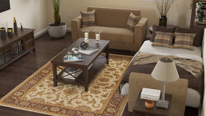 Modway Furniture 84" Beige Chenille Sleeper Sofa with Toss Pillows - Luxurious Comfort & Stylish Brown Legs - 520155-HOMEROOTS