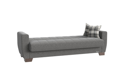 Modway Furniture 84" Gray Chenille Sleeper Sofa with Brown Legs & Toss Pillows - Stylish, Comfortable, Durable Design - 520157-HOMEROOTS