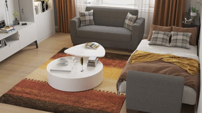 Modway Furniture 84" Gray Chenille Sleeper Sofa with Brown Legs & Toss Pillows - Stylish, Comfortable, Durable Design - 520157-HOMEROOTS