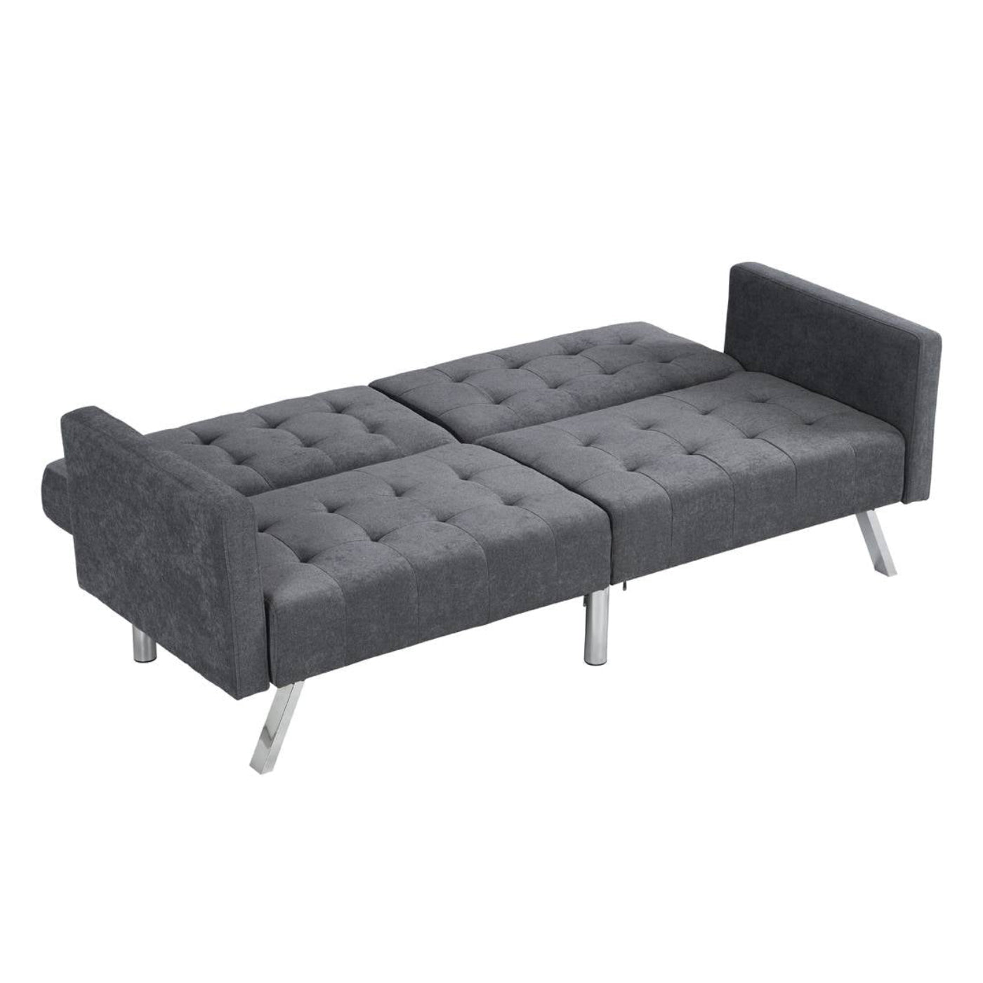 Modway Furniture 75" Dark Gray Linen Sleeper Sofa with Stylish Silver Legs - Contemporary Comfort for Any Space - 522394-HOMEROOTS