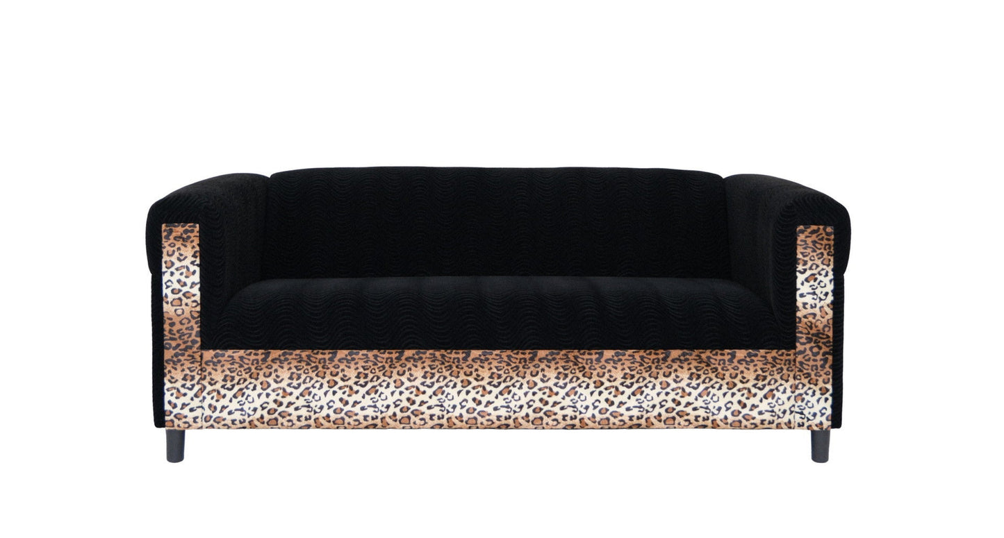 Modway Furniture 72" Black Velvet Sofa - Stylish Comfort with Resilient Fabric, Square Arms, and Contemporary Design - 530464-HOMEROOTS