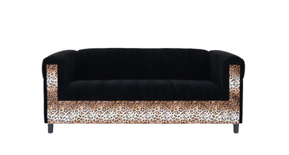 Modway Furniture 72" Black Velvet Sofa - Stylish Comfort with Resilient Fabric, Square Arms, and Contemporary Design - 530464-HOMEROOTS