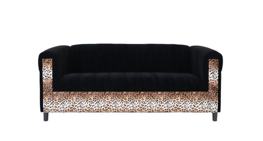 Modway Furniture 72" Black Velvet Sofa - Stylish Comfort with Resilient Fabric, Square Arms, and Contemporary Design - 530464-HOMEROOTS