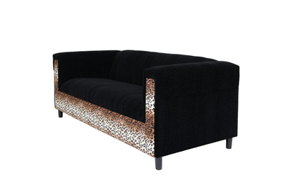 Modway Furniture 72" Black Velvet Sofa - Stylish Comfort with Resilient Fabric, Square Arms, and Contemporary Design - 530464-HOMEROOTS