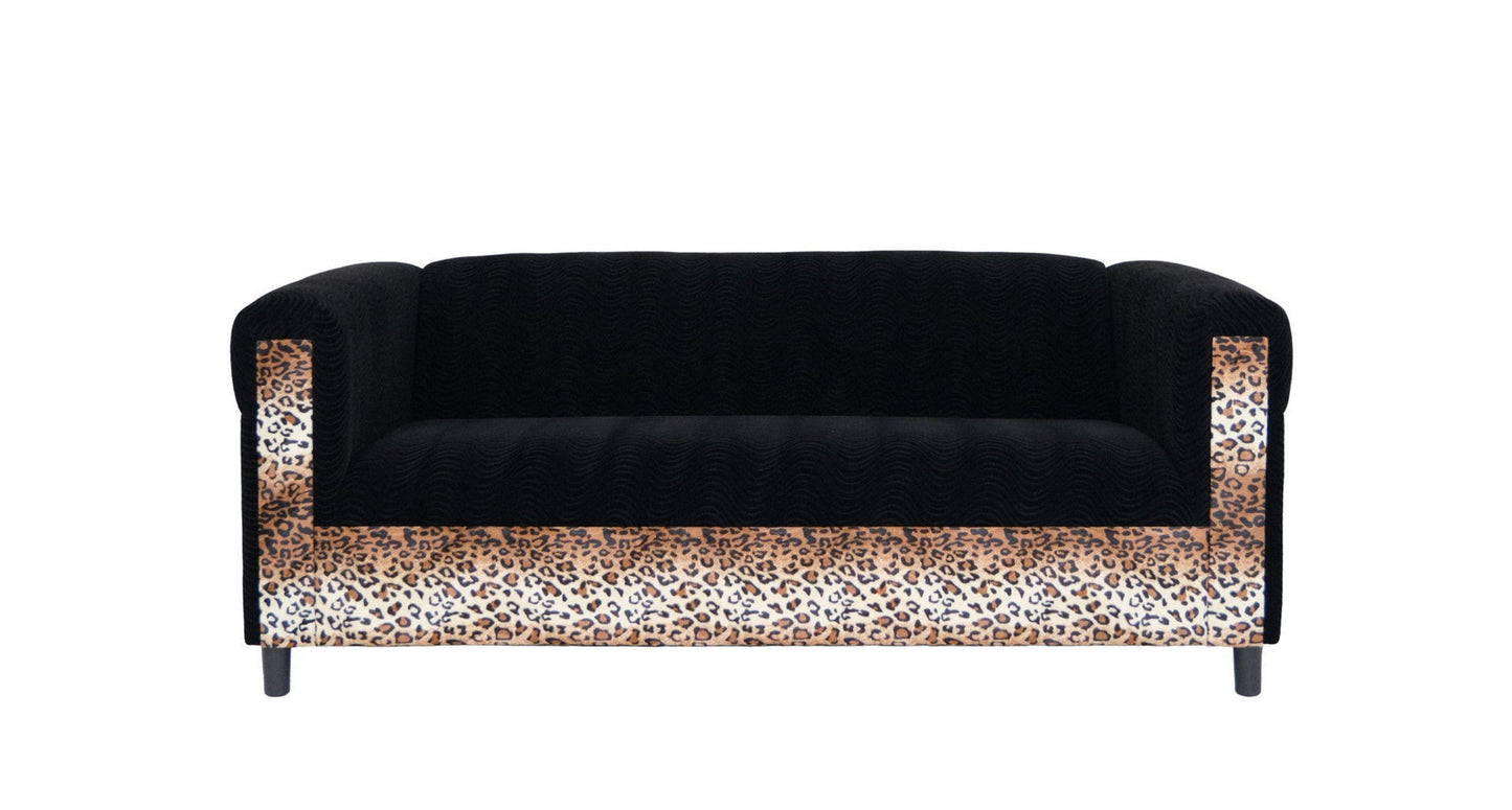 Modway Furniture 72" Black Velvet Sofa - Stylish Comfort with Resilient Fabric, Square Arms, and Contemporary Design - 530464-HOMEROOTS