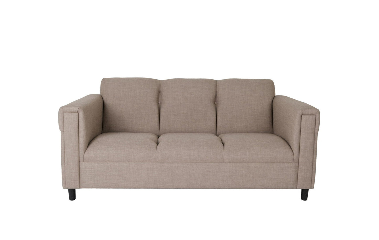 Modway Furniture 72" Luxurious Beige Polyester Sofa with Chic Black Legs - Stylish Comfort for Any Living Space - 530465-HOMEROOTS