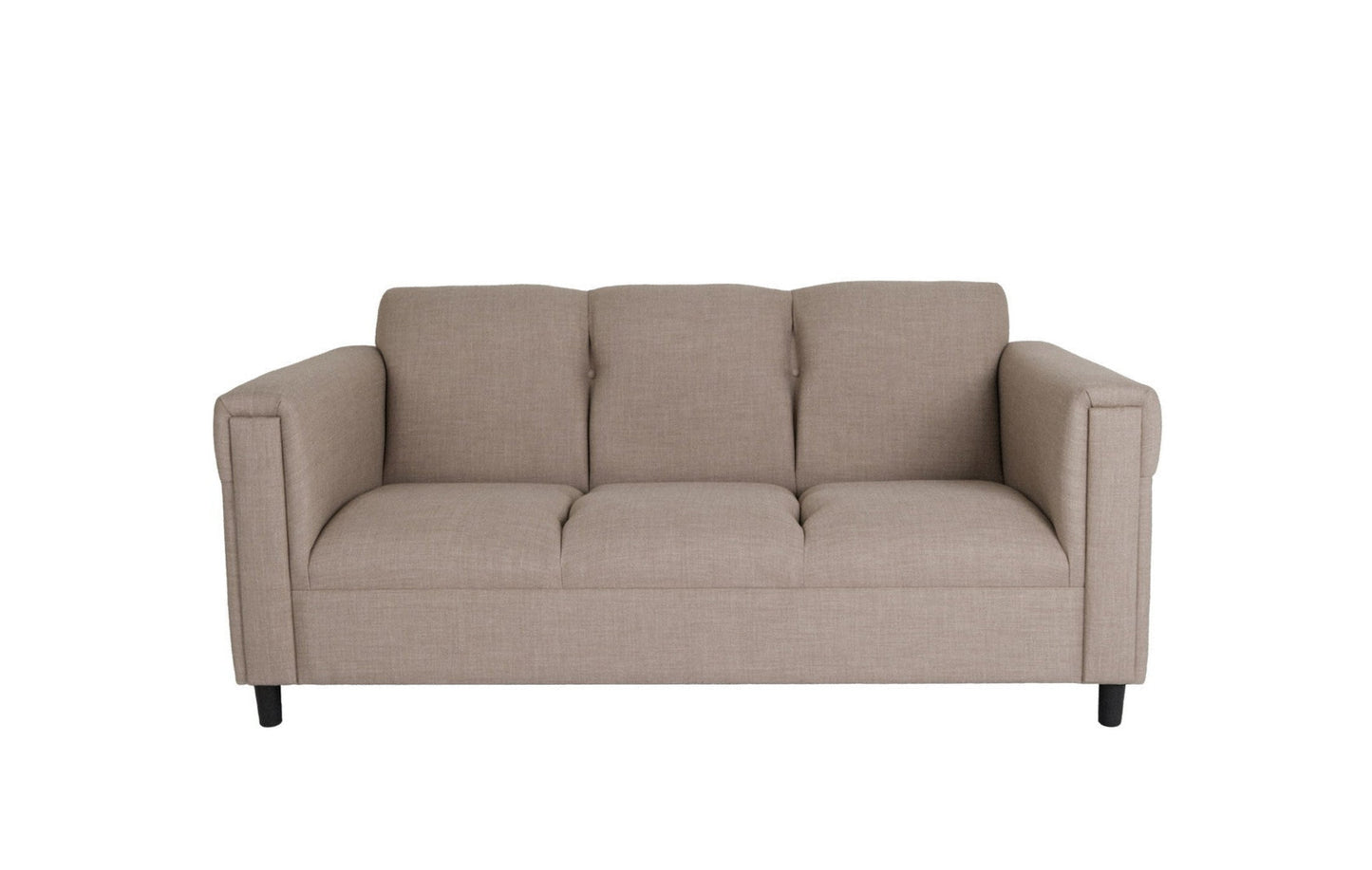 Modway Furniture 72" Luxurious Beige Polyester Sofa with Chic Black Legs - Stylish Comfort for Any Living Space - 530465-HOMEROOTS
