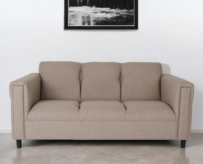 Modway Furniture 72" Luxurious Beige Polyester Sofa with Chic Black Legs - Stylish Comfort for Any Living Space - 530465-HOMEROOTS