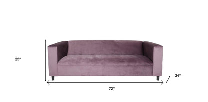 Modway Furniture 72" Lavender Velvet Sofa with Chic Black Legs - Soft, Stylish Comfort for Contemporary Living Spaces - 530475-HOMEROOTS