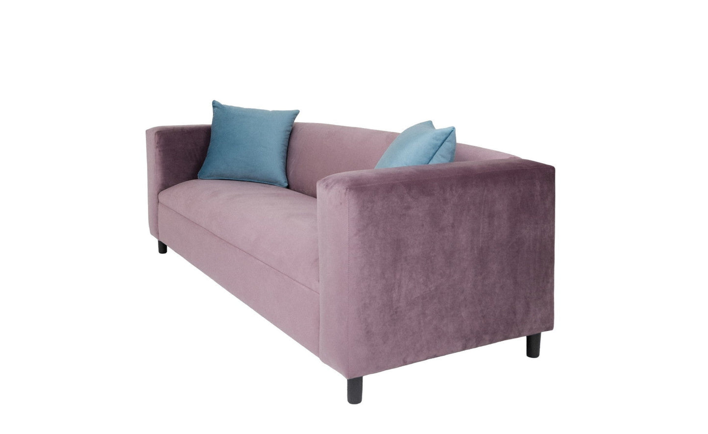 Modway Furniture 72" Lavender Velvet Sofa with Toss Pillows, Stylish Black Legs, Cozy Comfort, and Modern Design - 530476-HOMEROOTS