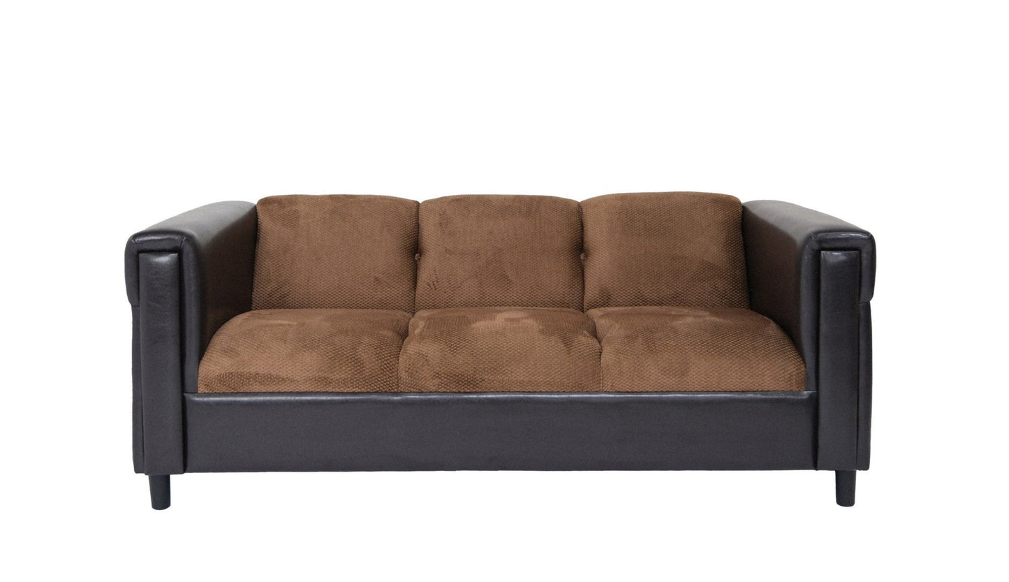 Modway Furniture 72" Brown Chenille Sofa with Black Legs - Stylish Comfort, Soft Touch, and Contemporary Design for Your Home - 530479-HOMEROOTS
