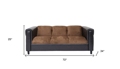 Modway Furniture 72" Brown Chenille Sofa with Black Legs - Stylish Comfort, Soft Touch, and Contemporary Design for Your Home - 530479-HOMEROOTS