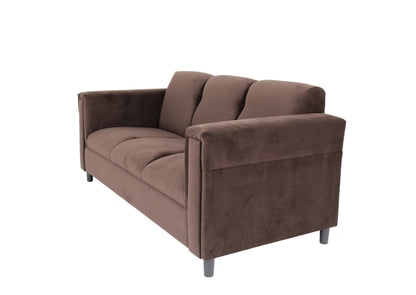 Modway Furniture 72" Luxurious Dark Brown Suede Sofa with Black Legs - Stylish Comfort & Contemporary Design for Any Room - 530480-HOMEROOTS