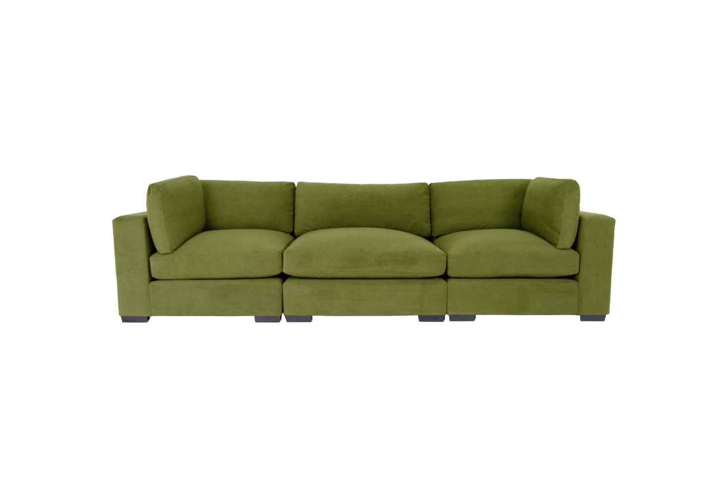 Modway Furniture 126" Moss Green Polyester Sofa with Contemporary Black Legs - Luxurious Comfort & Stylish Design - 530499-HOMEROOTS