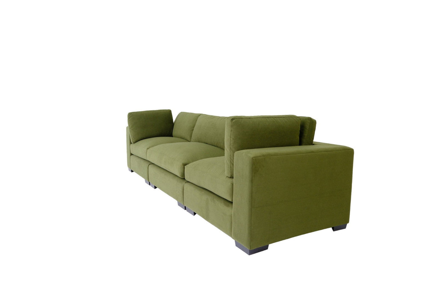 Modway Furniture 126" Moss Green Polyester Sofa with Contemporary Black Legs - Luxurious Comfort & Stylish Design - 530499-HOMEROOTS