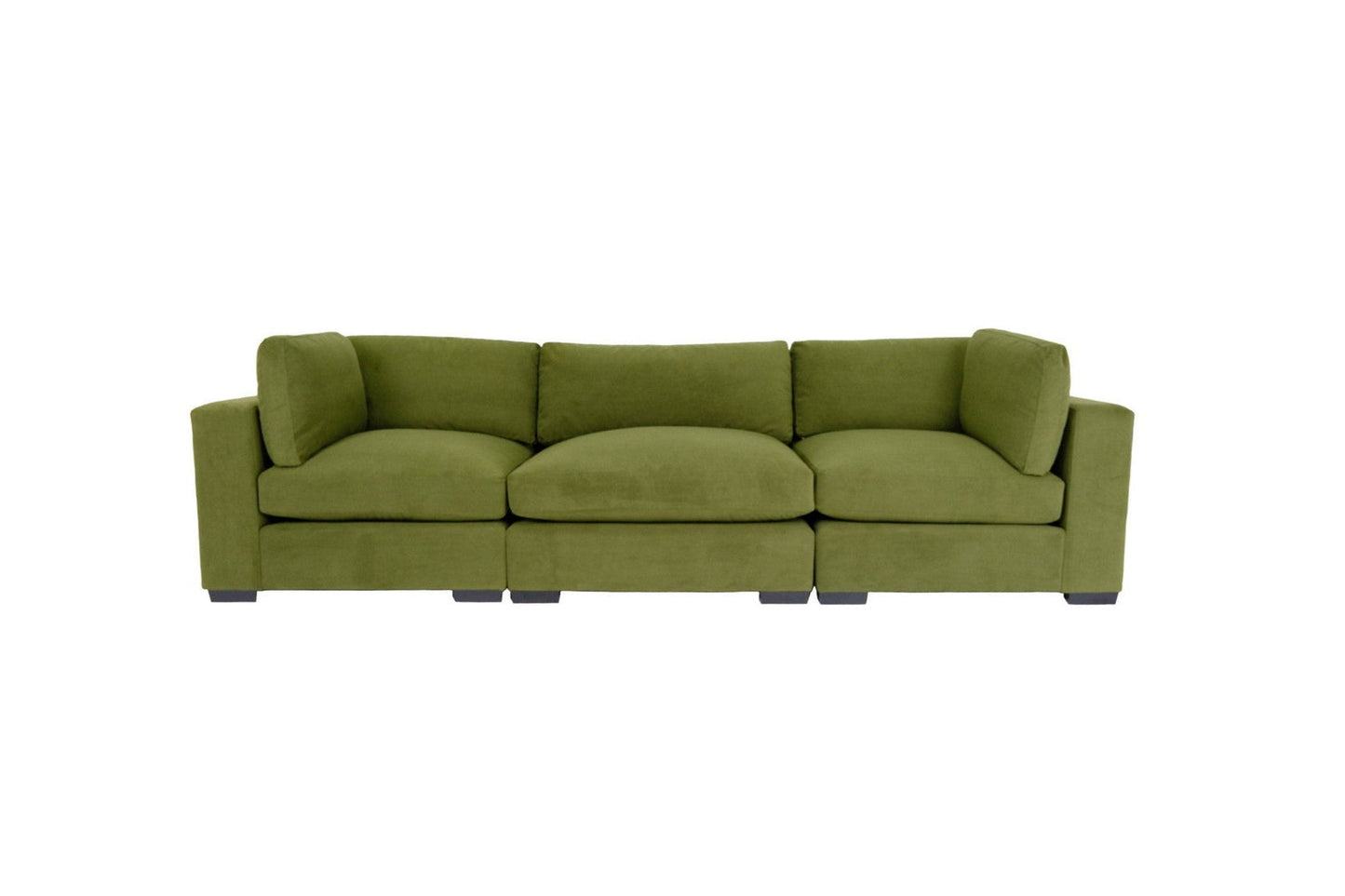 Modway Furniture 126" Moss Green Polyester Sofa with Contemporary Black Legs - Luxurious Comfort & Stylish Design - 530499-HOMEROOTS