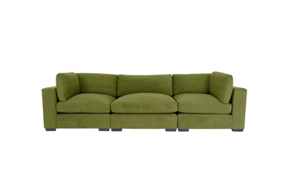 Modway Furniture 126" Moss Green Polyester Sofa with Contemporary Black Legs - Luxurious Comfort & Stylish Design - 530499-HOMEROOTS