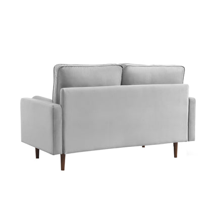 Modway Furniture 69" Gray Velvet Sofa with Plush Toss Pillows and Elegant Dark Brown Legs – Stylish Comfort Awaits - 543707-HOMEROOTS