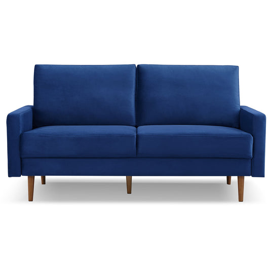 Modway Furniture 543714 Luxurious 69" Blue Velvet Sofa with Dark Brown Legs - Comfortable, Stylish & Durable Design - 543714-HOMEROOTS