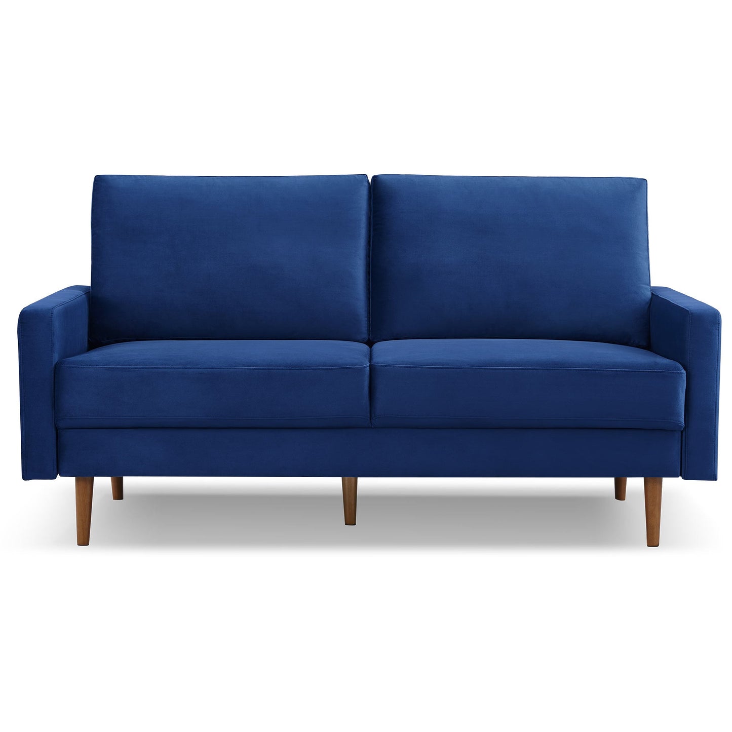 Modway Furniture 543714 Luxurious 69" Blue Velvet Sofa with Dark Brown Legs - Comfortable, Stylish & Durable Design - 543714-HOMEROOTS