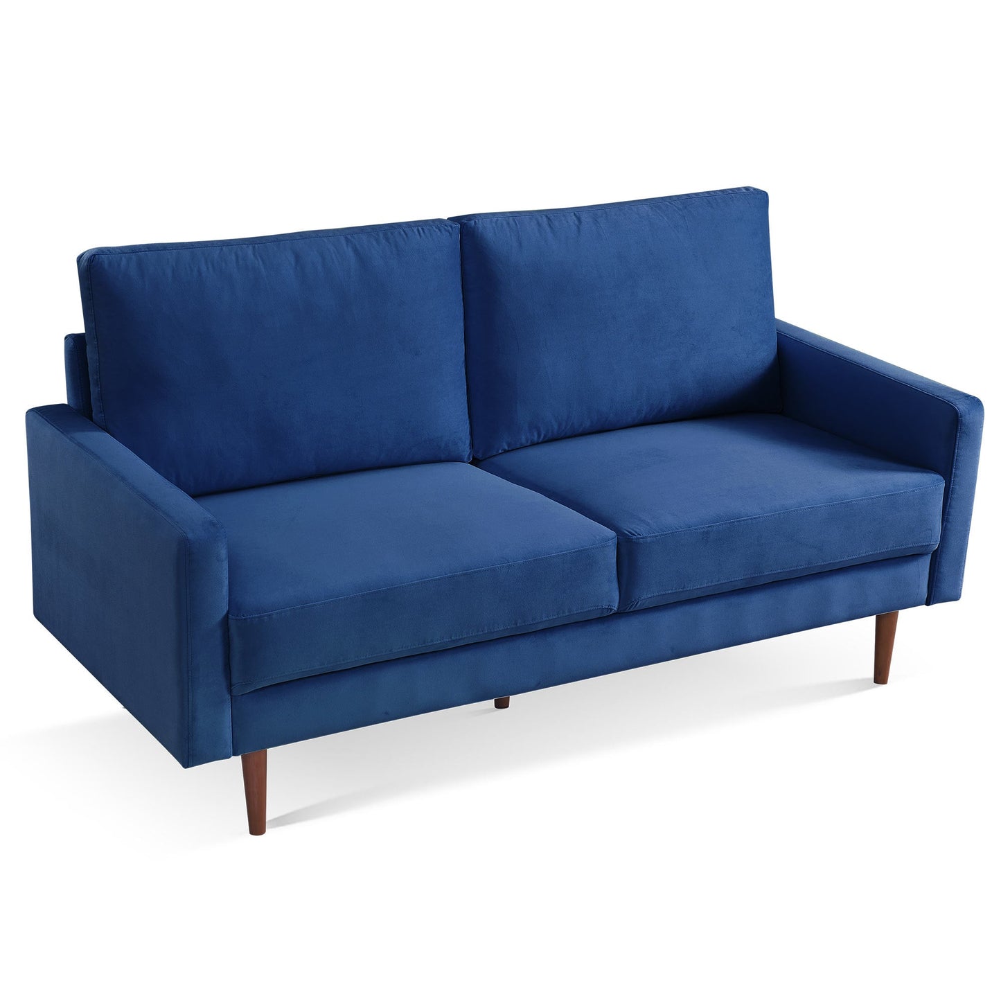 Modway Furniture 543714 Luxurious 69" Blue Velvet Sofa with Dark Brown Legs - Comfortable, Stylish & Durable Design - 543714-HOMEROOTS