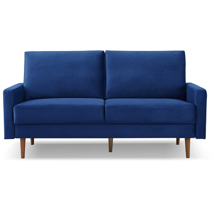 Modway Furniture 543714 Luxurious 69" Blue Velvet Sofa with Dark Brown Legs - Comfortable, Stylish & Durable Design - 543714-HOMEROOTS