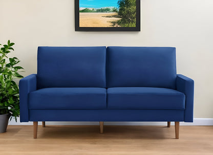 Modway Furniture 543714 Luxurious 69" Blue Velvet Sofa with Dark Brown Legs - Comfortable, Stylish & Durable Design - 543714-HOMEROOTS