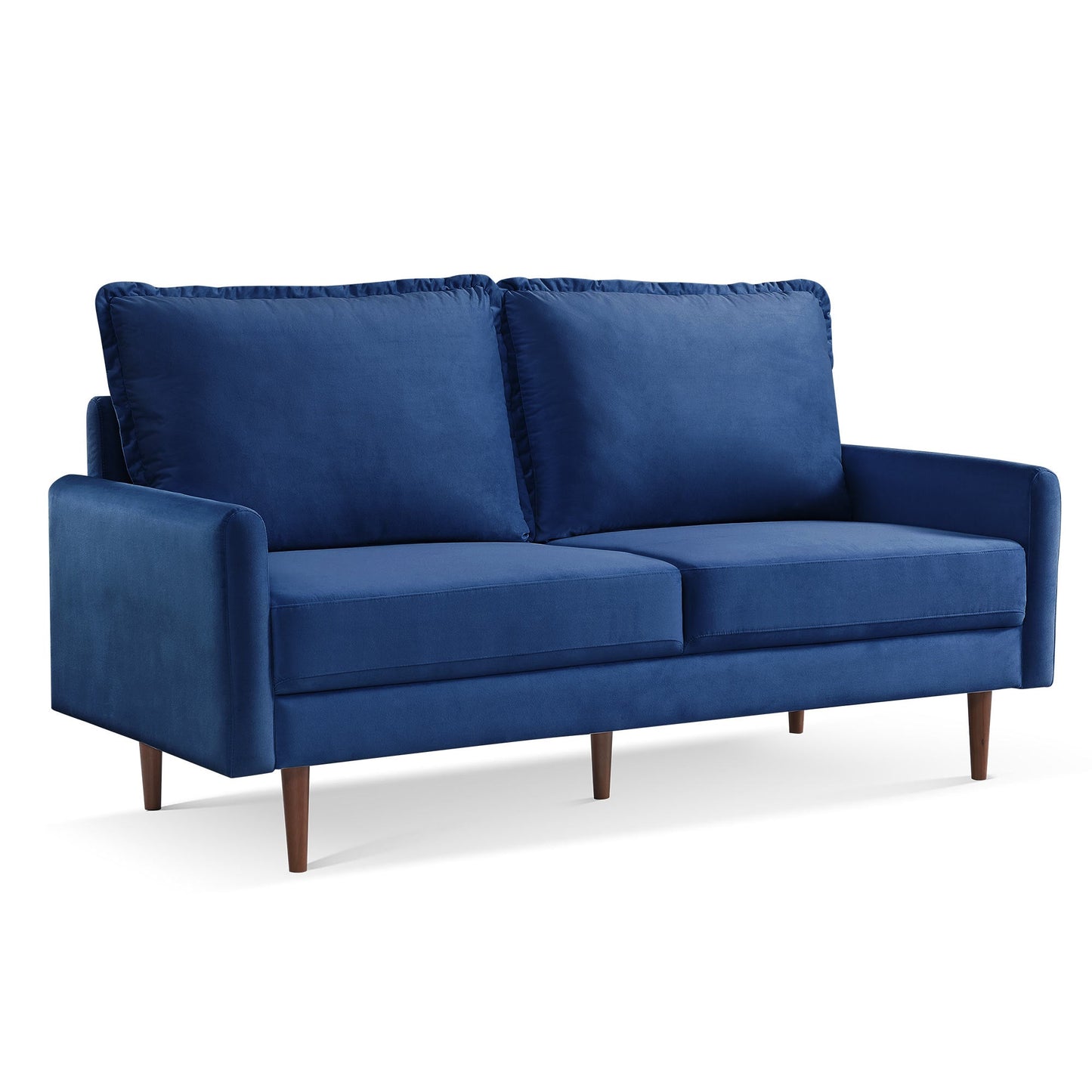 Modway Furniture 543722 Luxurious 69" Blue Velvet Sofa with Dark Brown Legs - Comfortable, Stylish & Durable Design - 543722-HOMEROOTS