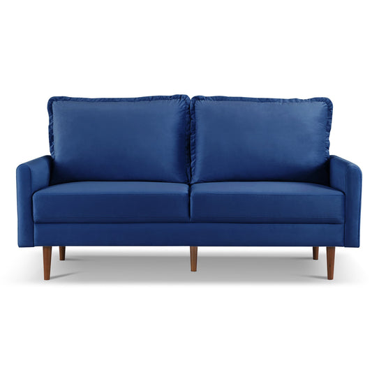 Modway Furniture 543722 Luxurious 69" Blue Velvet Sofa with Dark Brown Legs - Comfortable, Stylish & Durable Design - 543722-HOMEROOTS