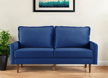 Modway Furniture 543722 Luxurious 69" Blue Velvet Sofa with Dark Brown Legs - Comfortable, Stylish & Durable Design - 543722-HOMEROOTS