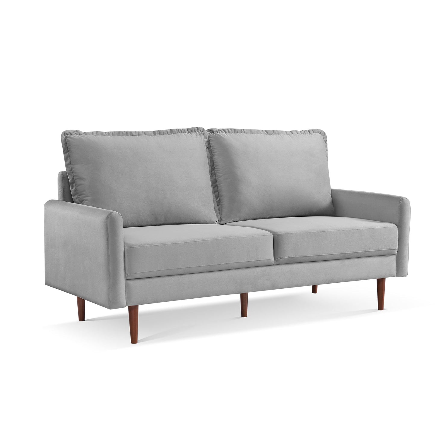 Modway Furniture 69" Gray Velvet Sofa with Dark Brown Legs - Luxurious Comfort & Contemporary Design for Your Space -  543723-HOMEROOTS