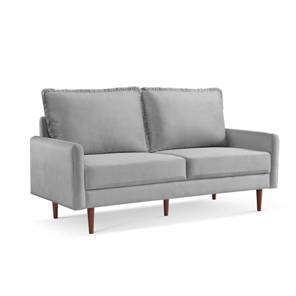 Modway Furniture 69" Gray Velvet Sofa with Dark Brown Legs - Luxurious Comfort & Contemporary Design for Your Space -  543723-HOMEROOTS