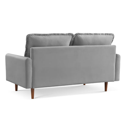 Modway Furniture 69" Gray Velvet Sofa with Dark Brown Legs - Luxurious Comfort & Contemporary Design for Your Space -  543723-HOMEROOTS