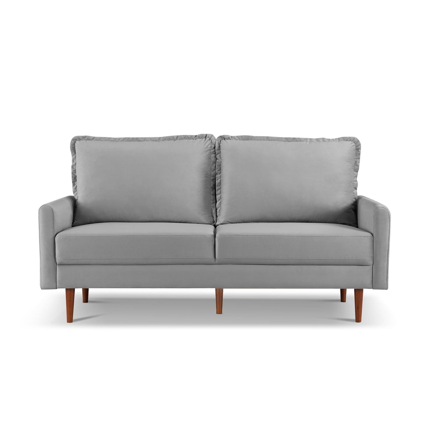 Modway Furniture 69" Gray Velvet Sofa with Dark Brown Legs - Luxurious Comfort & Contemporary Design for Your Space -  543723-HOMEROOTS